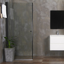 Suihkuovi Bathlife Mångsidig 700mm, suora, kirkas lasi, musta kehys