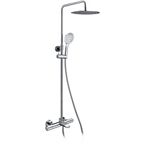 Suihkusetti Bathlife Svalla, yläsuihku + käsisuihku + termostaatti, kromi