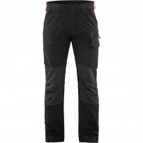 Housut Blåkläder 1422 Stretch, musta/punainen
