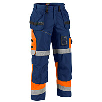 Riipputaskuhousut Blåkläder 1508 Highvis, sininen/oranssi
