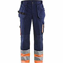 Riipputaskuhousut Blåkläder 1529 Highvis, mariininsininen/huomio-oranssi