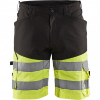 Huomioshortsit Blåkläder 1541 Highvis Stretch, musta/huomiokeltainen