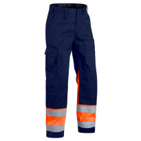 Huomiohousut Blåkläder 1564 Highvis, sininen/oranssi