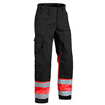 Huomiohousut Blåkläder 1564 Highvis, musta/punainen