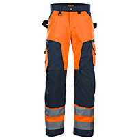 Huomiohousut Blåkläder 1566 Highvis, oranssi/sininen