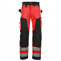 Huomiohousut Blåkläder 1566 Highvis, punainen/musta