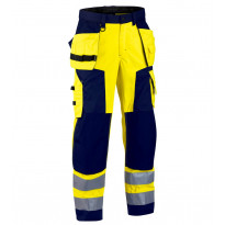 Riipputaskuhousut Blåkläder 1568 Highvis, keltainen/sininen