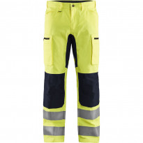 Huomiohousut Blåkläder 1585 Highvis Stretch, huomiokeltainen/musta