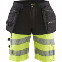 Riipputaskushortsit Blåkläder 1596 Highvis Stretch, musta/huomiokeltainen