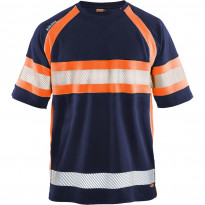 T-paita Blåkläder 3337 Highvis, mariininsininen/huomio-oranssi