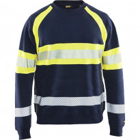 Collegepaita Blåkläder 3359 Highvis, mariininsininen/huomiokeltainen
