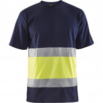 T-paita Blåkläder 3387 Highvis, mariininsininen/huomiokeltainen