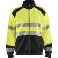 Collegepaita Blåkläder 3558 Highvis vetoketjulla, huomiokeltainen/musta