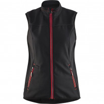 Naisten softshell-liivi Blåkläder 3851, musta/punainen