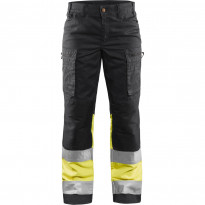 Naisten huomiohousut Blåkläder 7161 Highvis Stretch, mariininsininen/huomioväri