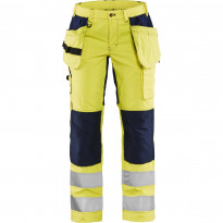 Naisten riipputaskuhousut Blåkläder 7163 Highvis Stretch, huomiokeltainen/sininen
