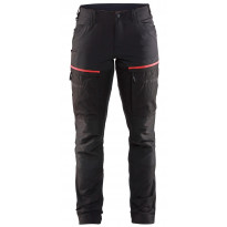 Naisten housut Blåkläder 7166 Stretch, musta/punainen