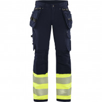 Naisten riipputaskuhousut Blåkläder 7193 Highvis Stretch, mariininsininen/huomioväri
