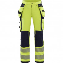 Naisten riipputaskuhousut Blåkläder 7197 Highvis Stretch, huomioväri/sininen