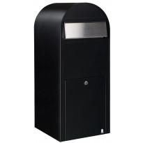 Postilaatikko Jumbo, 80x32x35cm, musta RAL9005, rst-luukku