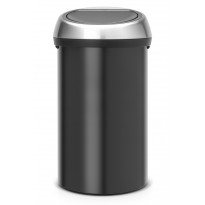Roska-astia Brabantia Touch Bin 60L, Matt Black/FPP-teräskansi
