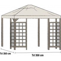 Paviljongin katto Hov 3.5x3.5m, beige