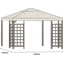 Paviljongin katto Hov 3x4m, beige