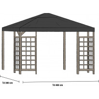 Paviljongin katto Hov 3x4m, musta