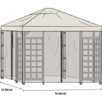Hyttysverkko Hov 3.5x3.5m, 2kpl, harmaa