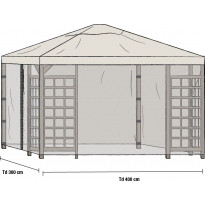 Hyttysverkko Hov 3x4m, 2kpl, harmaa