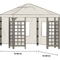 Paviljongin sivuverhot Hov 3.5x3.5m, 2kpl, beige