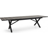 Pöytä Hillmond, jatkettava, 100x238/297cm, musta/luonnollinen puu