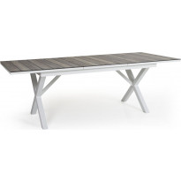 Pöytä Hillmond, jatkettava, 100x166/226cm, valkoinen/luonnollinen puu