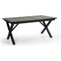 Pöytä Hillmond, jatkettava, 100x166/226cm, musta/luonnollinen puu