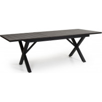 Pöytä Hillmond, jatkettava, 100x166/226cm, musta/harmaa puu