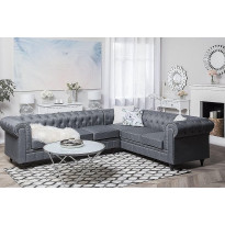 Kulmasohva Chesterfield 6 ist harmaa