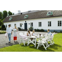Ruokailuryhmä Emelie, 90x200cm, 6 säätötuolia, valkoinen