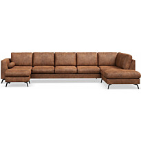 U-sohva Scandinavian Choice Ocean Lyx 6 ist vasen nahka ruskea