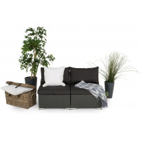 Lounge-sohva Cambridge, 2-istuttava, ilman käsinojia, musta