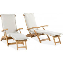 Aurinkovuode Oxfordia pehmusteella, beige/valkoinen