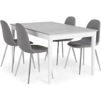 Ruokailuryhmä Scandinavian Choice Romeo 140cm 4 Nibe tuolia harmaa/valkoinen