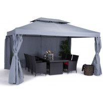 Paviljonki Bermuda 3x4m, sis. seinät, vaaleanharmaa