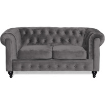 Sohva Manor House Chesterfield Lyx 2 ist sametti harmaa