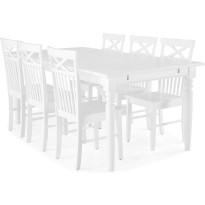 Ruokailuryhmä Scandinavian Choice Hampton 190cm 6 Michigan tuolia valkoinen