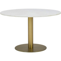 Ruokapöytä Concept 55 Capri 106cm pyöreä marmori messinki/valkoinen