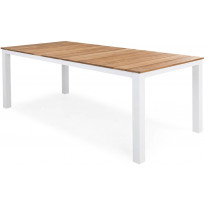 Ruokapöytä Olive, 210x100cm, tiikki/valkoinen