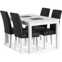 Ruokailuryhmä Scandinavian Choice Jasmin 140cm 4 Viktor tuolia valkoinen