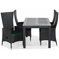 Ruokailuryhmä Monaco 152-210x90cm, 4 Jenny-tuolia + pehmusteet, eri värejä