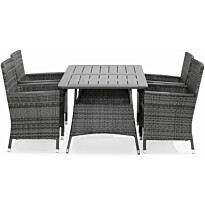 Ruokailuryhmä Thor 140x90cm, 4 Thor-tuolia, harmaa