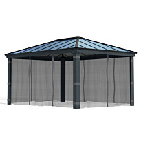 Paviljongin hyttysverhosetti Palram-Canopia Dallas 4900, 3.6x4.9m, harmaa, Verkkokaupan poistotuote